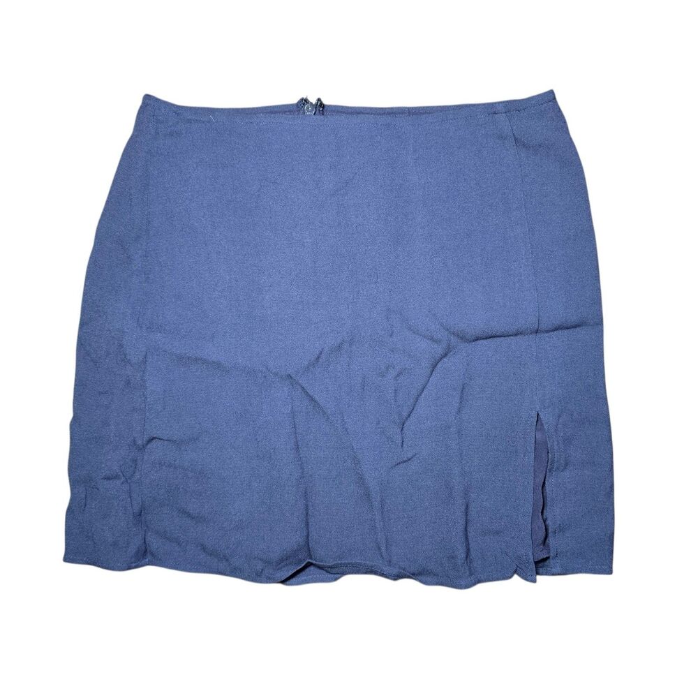 Sunday Best Women's Size 4 Navy Blue Mini Skirt Viscose Front Slit